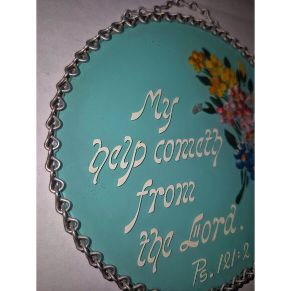 Hand-Painted Religious Wall Plaques With Bible Verses Floral Design - Picture 5 of 12
